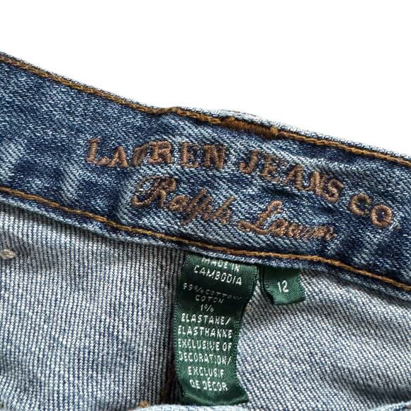 Lauren Ralph Lauren Jeans Women's 12 Blue Straight leg High rise Preppy Classic - Picture 4 of 13